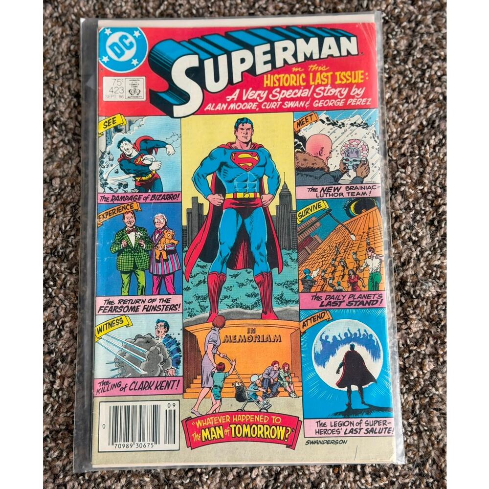 Superman #423 (Sept 1986) Historic Final Issue by Alan Moore & George Pérez